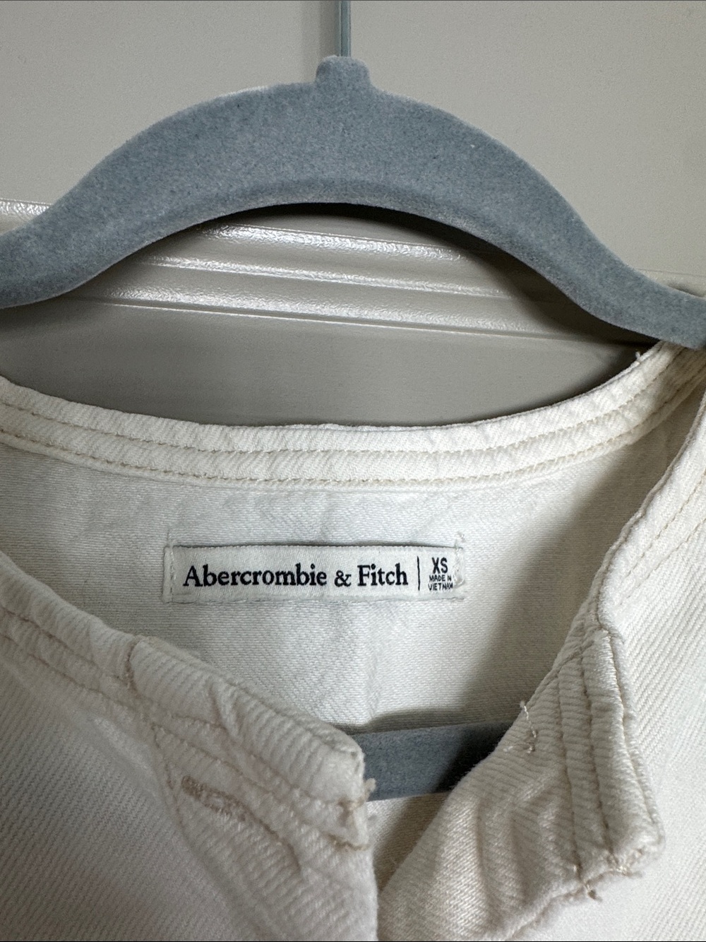 Abercrombie & Fitch Cream Tie-Back Denim Vest - Picture 2 of 3